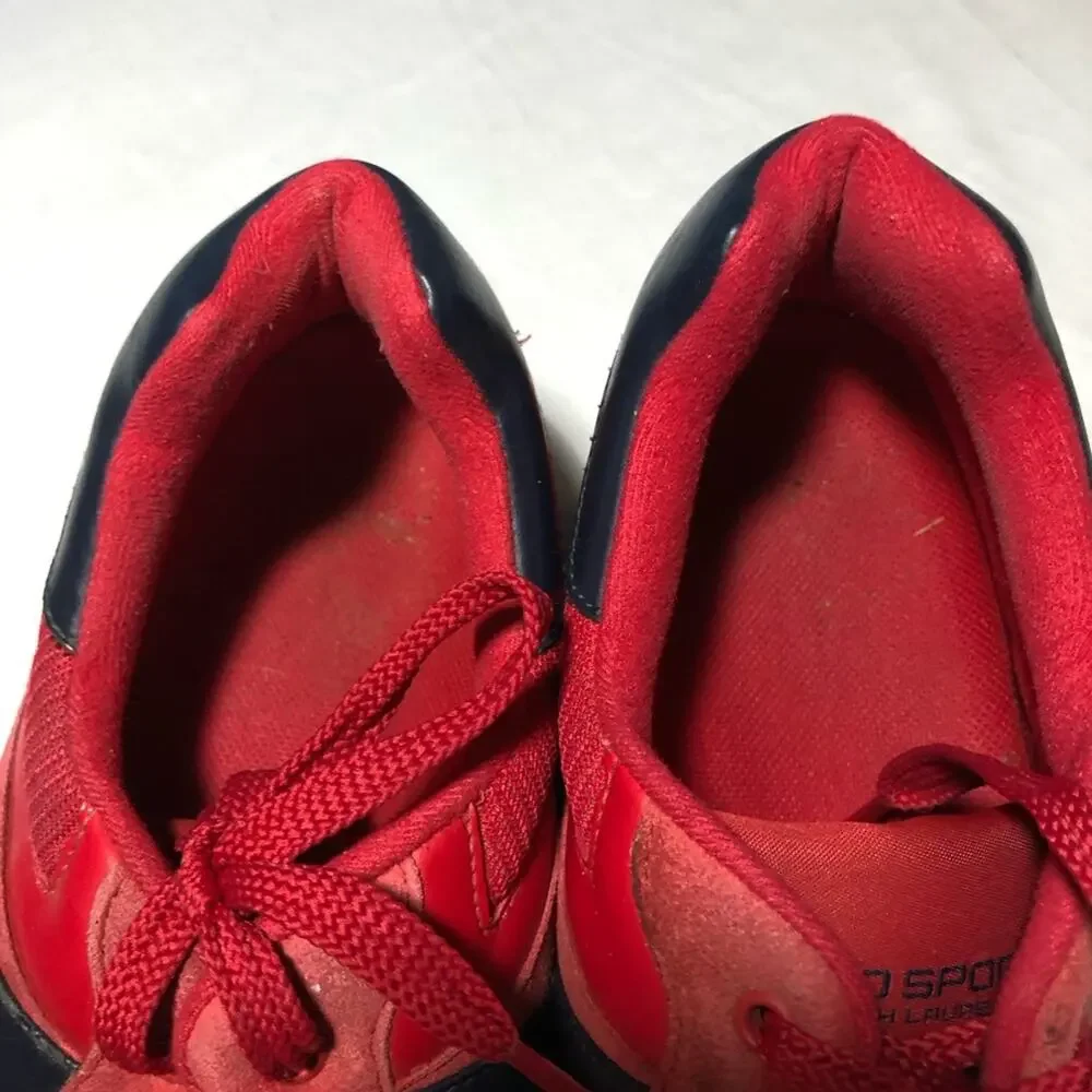 Polo Ralph Lauren sport mens slaton pony red blue lace up sneakers 14D classic